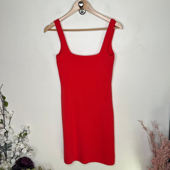 J. CREW Square Neck Mini Sweater Dress in Belvedere Red Sz XS {3A24} - Picture 3 of 5